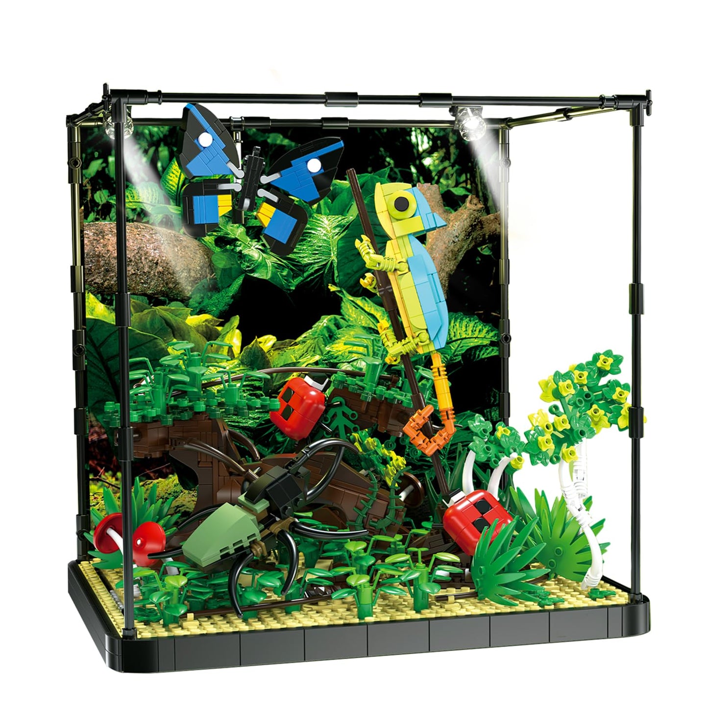 Enjbrick Flowers Botanical Butterfly Garden Building Set For Adutls,Animals Insect Tank Building Toy Set For Boys And Girls 12 Years Up 1284 Pcs