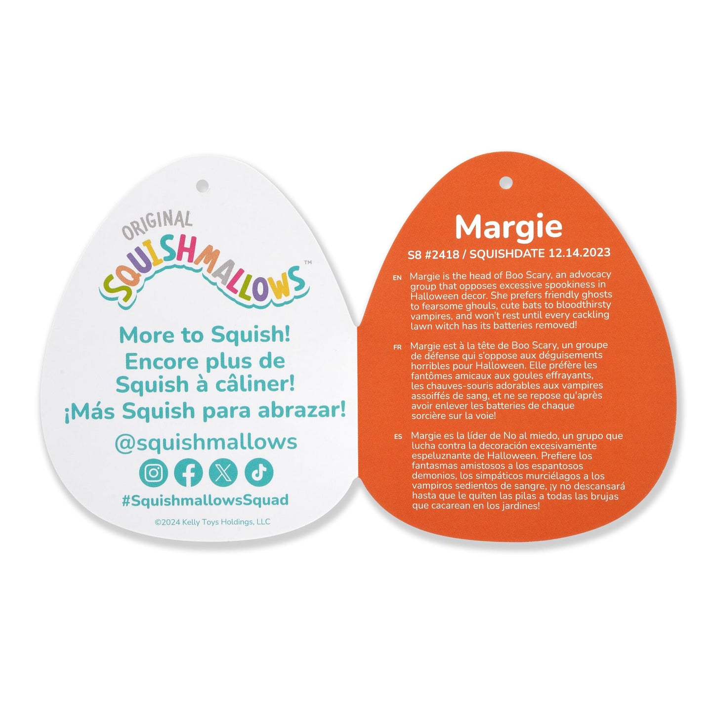 Squishmallows Original 8-Inch Margie Pumpkin In Pink Devil Costume - Official Jazwares Halloween Plush (Little)