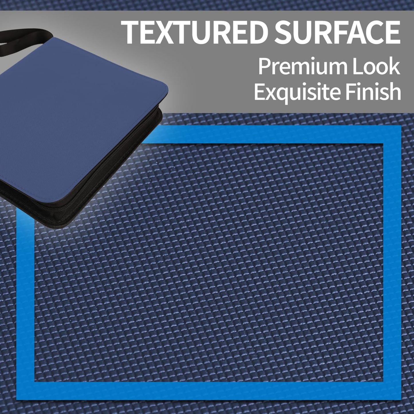 Toploaders Binder Portable 4 Pockets Trading Card Holder Albums for Sports Trading and Gaming Cards Blue