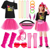 Girls 80S Costume Accessories Set Kids 80S Outfit Costume Halloween (6-7 Years)