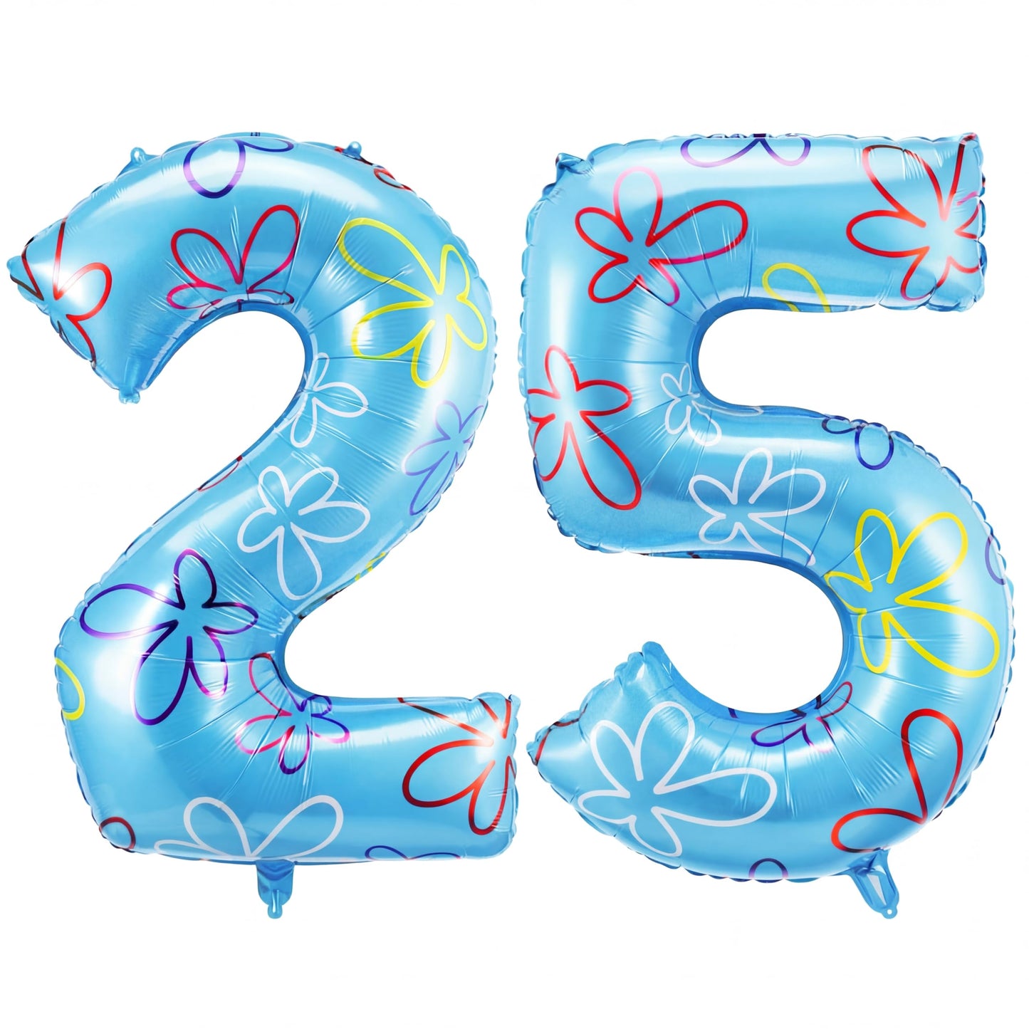 Charnoel Sponge Number 25 Balloons 40 Inch Cute Flower Cloud Theme Birthday Party Decorations Large Foil Balloons for Women Men