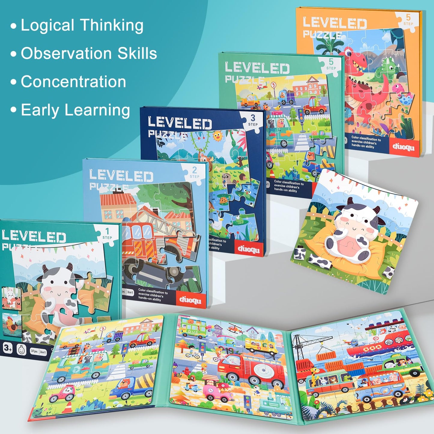 Astaron Magnetic Puzzles For Toddlers, 25-30-42 Pieces Traffic Learning Magnet Puzzles For Road Trip, Educational Travel Toys Car Plane Activities For Kids, Kids Birthday Gifts