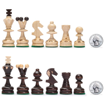 Husaria European International Wooden Chess Game Set Regal - 13.8 Inches Medium Size Chess Set With Handcrafted Chessmen And Fel