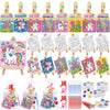 Pajean 24 Sets Valentines Day Gifts Watercolor Paint Set with Paintbrush Wooden Easel Mini Painting Canvas Panel Valentines Craf