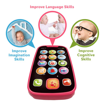 My First Smartphone – Cell Phone Baby Toy, For Toddlers And Young Children – 15 Unique Buttons And Functions, Musical Melodies, Animal Sounds And Number Learning – For 1-Year-Old Kids And Older