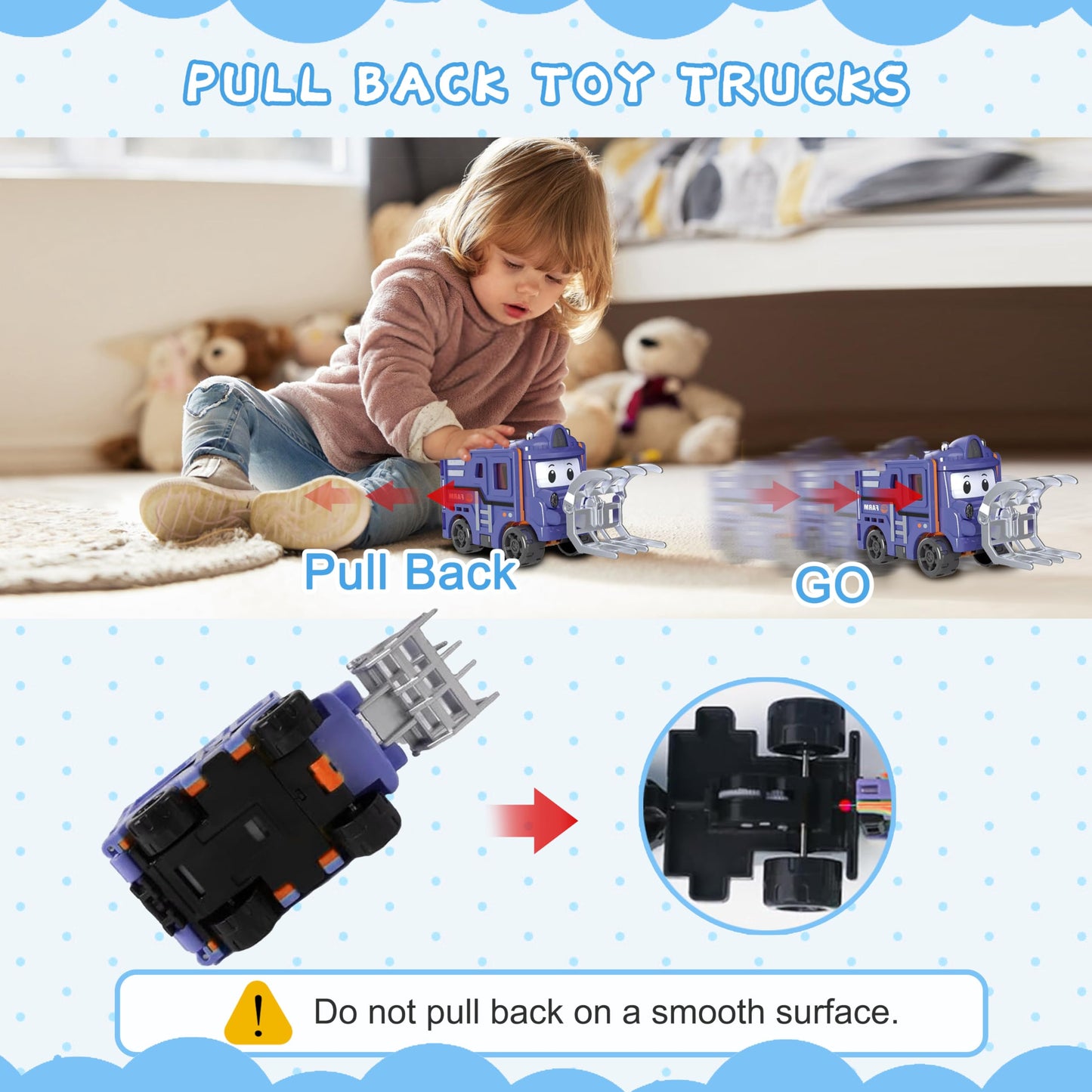 Smzhbf Flip Racers Transformable Cars 4 Pcs Cars For Kids Ages 3-5 Funny Toy Vehicle For Toddlers Pull Back Trucks Cute Christma