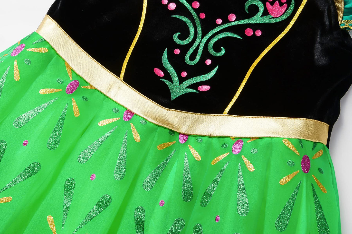 Reliparty Girls Princess Costume Dress Up Green, With Accessories,110
