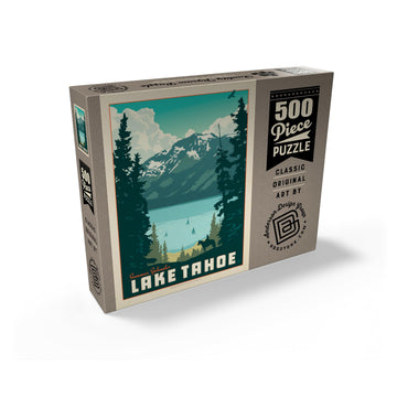 MyPuzzle Lake Tahoe: Tahoe Summer Vintage Poster - enhanced 500 Piece Jigsaw Puzzle for mature-themeds