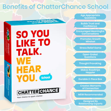 Chatterchance School: Conversation Card Games - Learning Educational Fun Game For Kids Teens Teacher Classroom For Elementary &