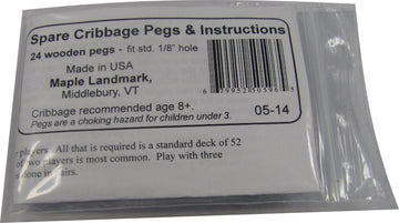 Maple Landmark 24-Piece Cribbage Pegs Set, Natural, Red, Black, Wood, Model FBA_50596
