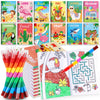 BenLouis 12 Summer Mini Coloring Books Kids with 12 Stacking Crayons Pool Beach Party Favors Small Activity Books Bulk for Kids