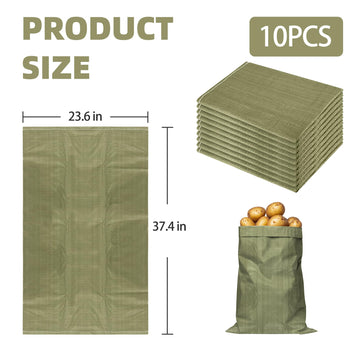 Unifamily 10Pcs Potato Sack Race Bags For Kids And Adults, 37.5 X 23.6 In Sack Race Bags For Outdoor Sports Games, Race Bags For