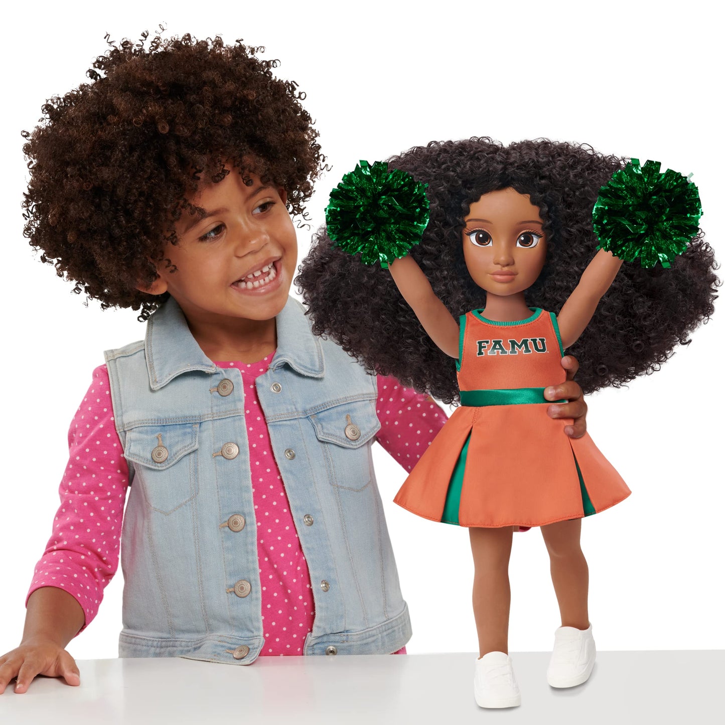 Just Play Hbcyou Famu Cheer Captain Alyssa 18-Inch Doll & Accessories, Curly Hair, Medium Brown Skin Tone, Designed And Developed By Purpose Toys