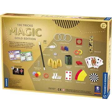 Thames & Kosmos Magic: Gold Edition | Playset With 150 Tricks | 96 Page Full Color Instruction Manual | 42 Props | Video Tutorials | Fun For Kids 8+