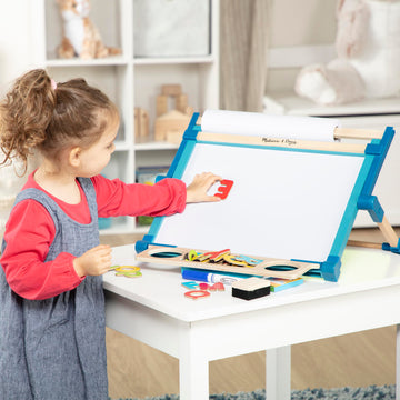 Melissa & Doug Deluxe Double-Sided Tabletop Easel (Arts & Crafts, 42 Pieces, 17.5 H x 20.75 W x 2.75 L, Great Gift for