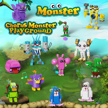 12 In 1 Singing Monster Figures Building Set, Wubbox Monsters Action Figure Game Toy Collectible Decoration Building Toy Compati