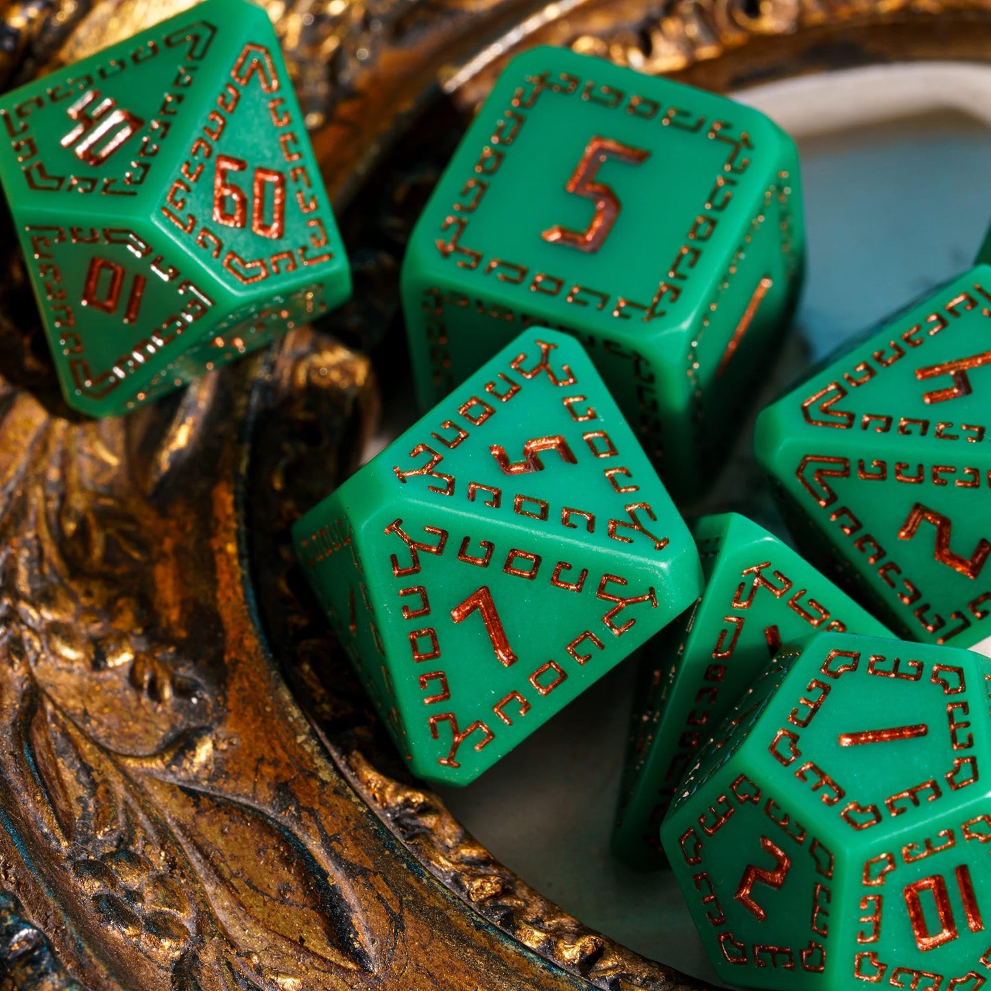 HDdais DND Dice Set, 7PCS Polyhedral Dice Set D&D for MTG Dungeons and Dragons Role Playing Game(Green)