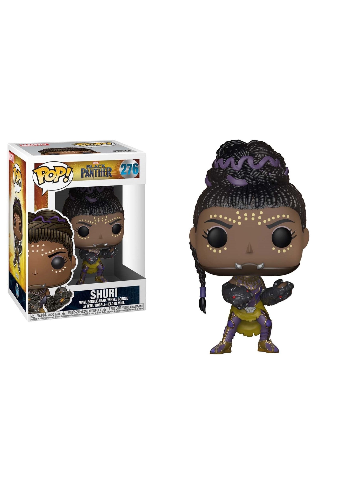 Funko Pop Marvel Black Panther Shuri Figure, Vinyl Collectible, Black, Model 23346