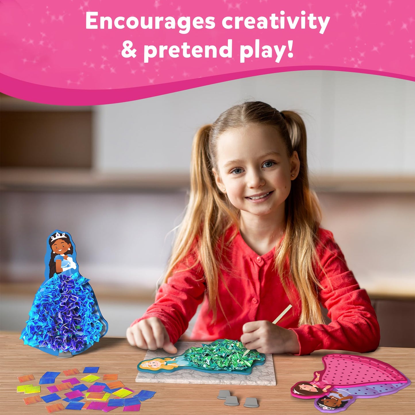 Skillmatics Poke-In Art - Magical Princesses, Easter Basket Stuffers, Mess-Free Fun For Kids, Diy Craft Kits, Creative Activity, Gifts For Girls & Boys Ages 4, 5, 6, 7, 8, 9