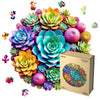 Wooden Jigsaw Puzzles for mature-themeds and Kids Succulent Plants 200 Piece Unique Shaped Puzzle Family Game and Creative Wooden Puzzle Gift Wall Art Decor 11 x 11 Inch