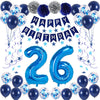 Naninuneno 26Th Blue Birthday Party Decorations For Boy Girl Men Women, Happy 26 Birthday Balloons Supplies With Happy Birthday