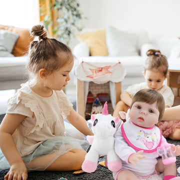 Milidool Reborn Baby Dolls Lifelike Girl Doll 18 Inch Realistic Newborn Baby Doll Real Looking Silicone Baby Dolls Girl With Fee