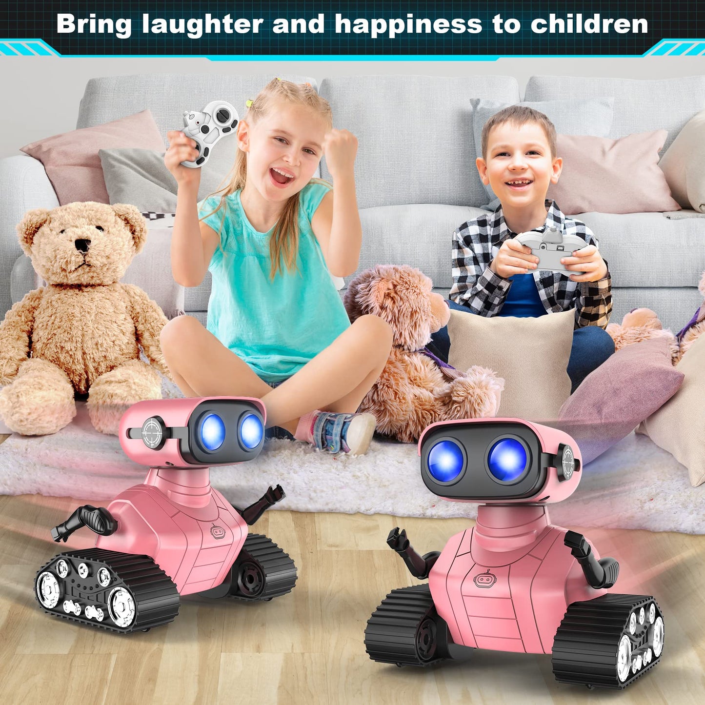 Hamourd Robot Toys For Girls, Rechargeable Remote Control Robots, Toy Robot With Auto-Demonstration, Flexible Head & Arms, Dance