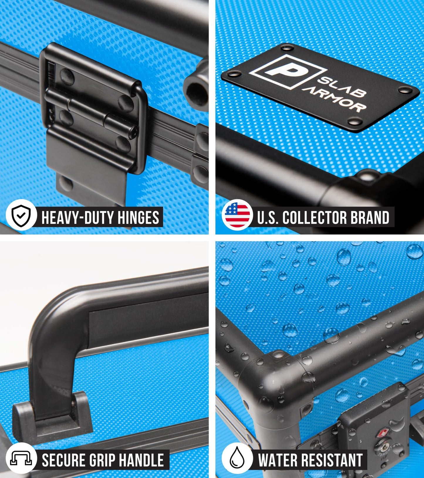 SLAB protective covering FUSION 3 Row Graded Card Storage Box PSA Card Slab Case For Graded cards Holds 120+ Slabs Graded Card Case PSA Slab Box Graded Card Storage Sports Baseball Card Collector Gifts (Royal Blue)