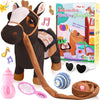 Black Walking Pony Plush Interactive Pony Toy Singing Dancing Musical Realistic Pony, Stuffed Shaking Leash Horse Toy Head Butto