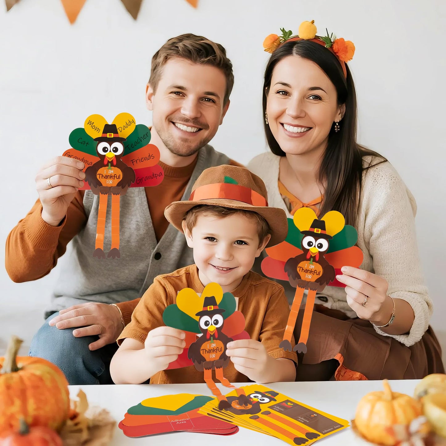 WATINC Thanksgiving Turkey Craft Kit, DIY 3D Thankful Turkey Assembly Kit for Kids Classroom, Autumn Party Favors Fall Harvest H