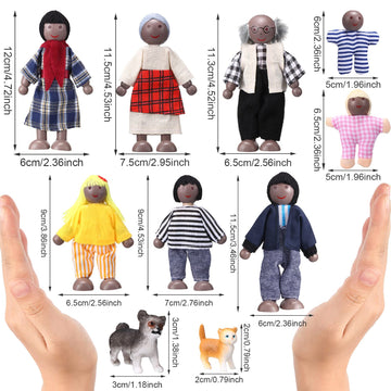Skylety 10 Pcs Wooden Dollhouse Set Of Mini People Figures Dolls Wooden Doll Pretend Play Figures Accessories For Pretend Dollhouse Toy(Stylish Style)