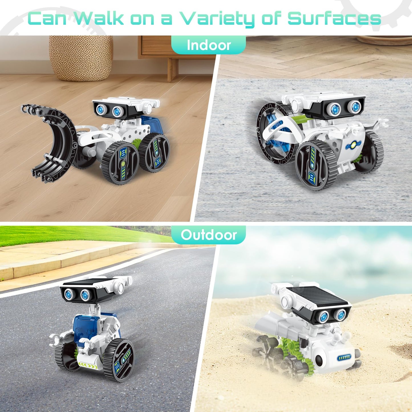 12 In 1 Solar Robot Kit, Diy Solar Power Building Kit With Solar Panel And Battery Power, Education Science Experiment Birthday Idea Gifts Toy For Kids 8 9 10 11 12 Years Old-Green