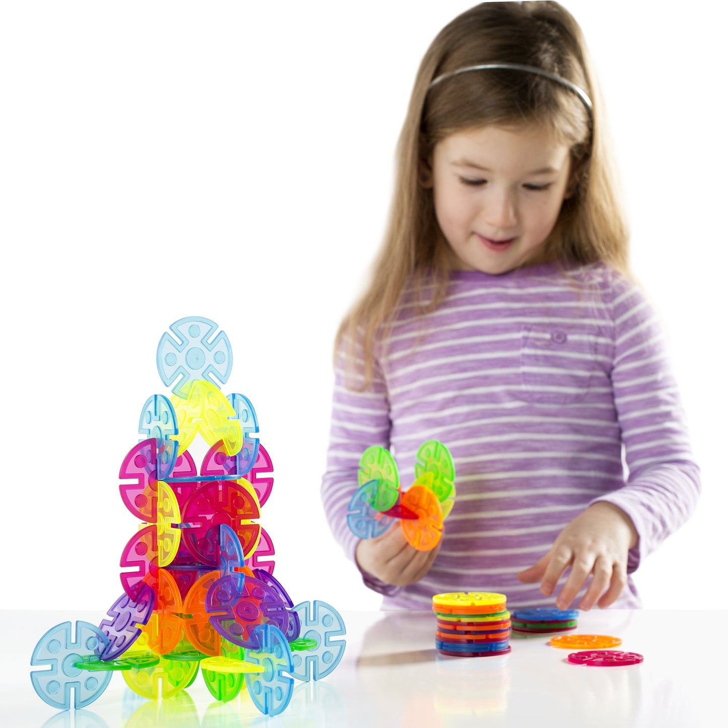 Guidecraft Interlox Discs - 96 Piece Set: Kids Stem Learning And Construction Toy, Creative And Educational Building Set For Tod