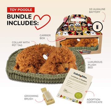 Perfect Petzzz - Original Petzzz Poodle, Realistic Lifelike Stuffed Interactive Pet Toy, Companion Pet Dog With 100% Handcrafted Synthetic Fur