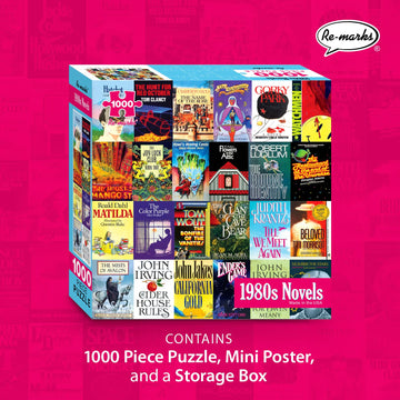 Re-Marks 1,000-Piece Collage Puzzle - 1980s Novels, Cardboard, White/Gray