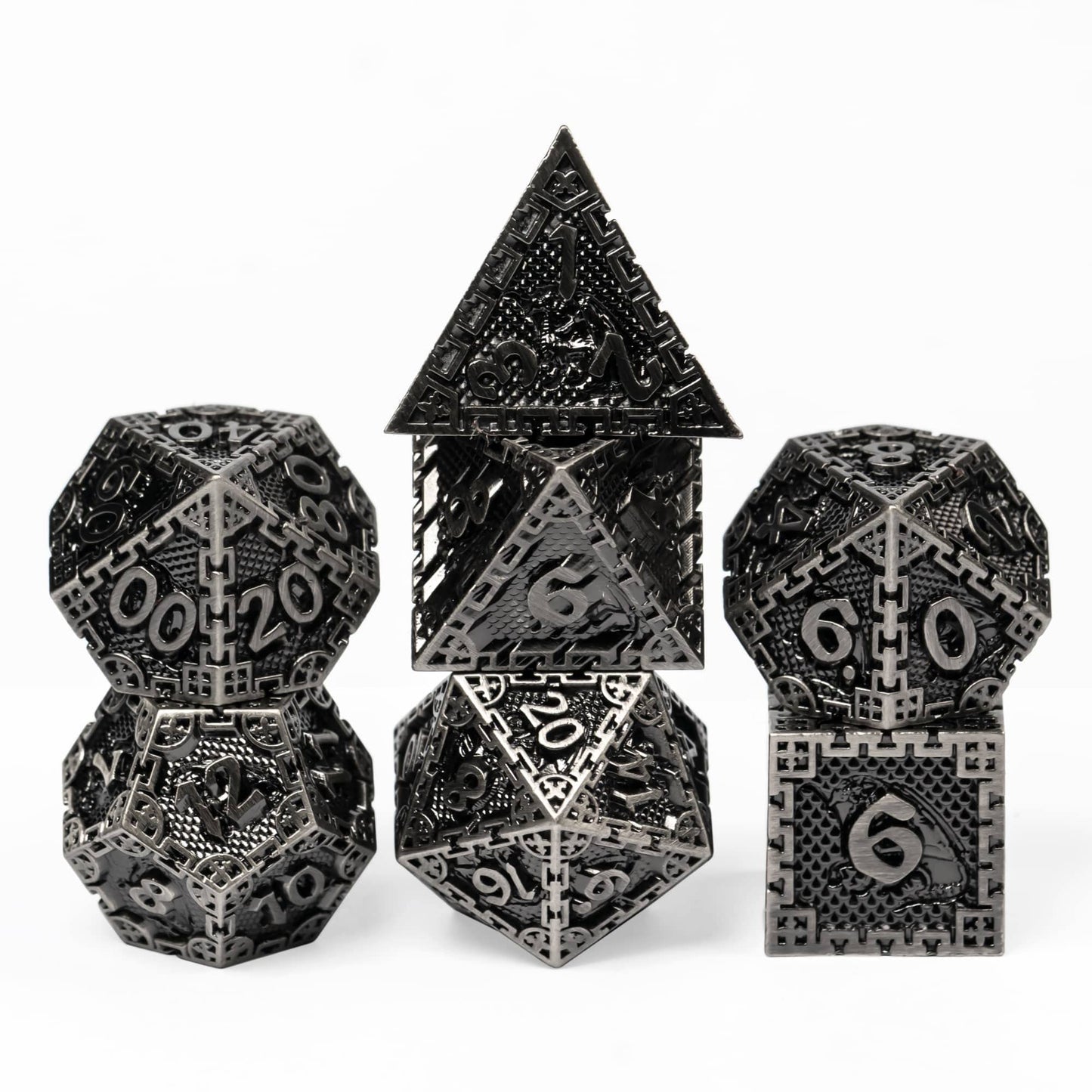 UDIXI 7PCS Metal DND Dice Set, Polyhedral D&D Dice Set Dragon d n d Dice for Dungeons and Dragons, Metal Dice Set d&d for Role P