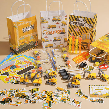 Vanblue 146Pcs Construction Party Favors Birthday Decorations Supplies for Kids,Goodie Bag Stuffers Craft Kits Classroom Rewards