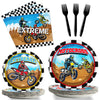 96 Pcs Dirt Bike Party Plates And Napkins Party Supplies Motorcycle Theme Party Tableware Set Motocross Dirt Bike Party Decorati