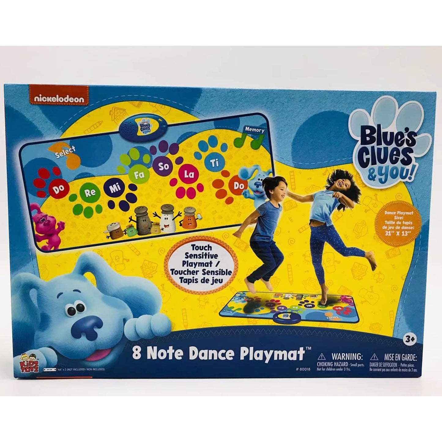 Blue'S Clues & You: 8 Note Dance Playmat - Includes 4 Sounds & Memory Game Options, 31' X 13.75' Musical Mat, Ages 3+