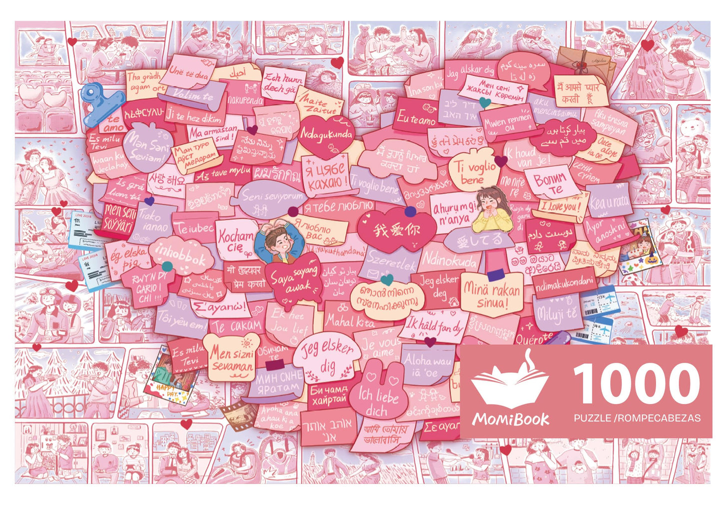 Puzzles For Adults 1000 Pieces, Momibook Jigsaw Puzzles Of Love Story, I Love You In Multi-Languages, 75X50Cm(29.5''X19.7'') Ann
