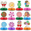 Chrisfall 12 Pack Christmas Candy Table Centerpieces, Honeycomb Holiday Party Decorations, Easy 3D Assembly, Table Toppers for X