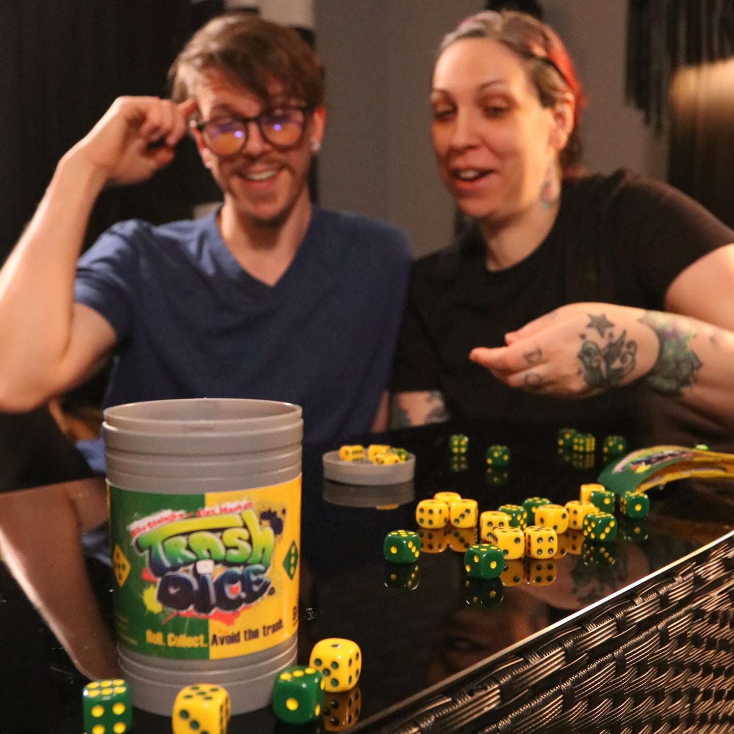 Big Discoveries Trash Dice Game - Fast-Paced 2-Player Dice Game, Plastic, White, Model 6003, Ideal for Travel and Game Nights