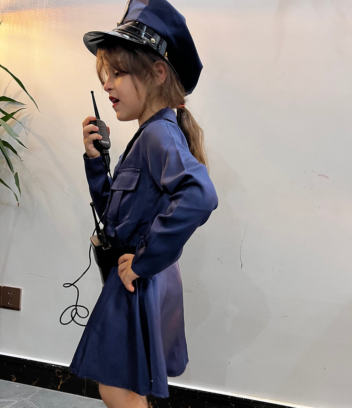 Cifitery Police Officer Costume For Kids Navy Blue Police Costume For Girls Carrer Day Police Dress Up Halloween Gifts