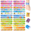 LovesTown 48PCS Christian Snap Bracelets, Bible Verses Religious Slap Wristbands Slap Bracelets for Kids Sunday School Gifts Cla