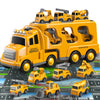 Beby Buty 8 in 1 Construction Trucks Cars Toys for Toddlers 3-5, Boy Toddler Car Truck Toys with Playmat and Light Sound, Birthd