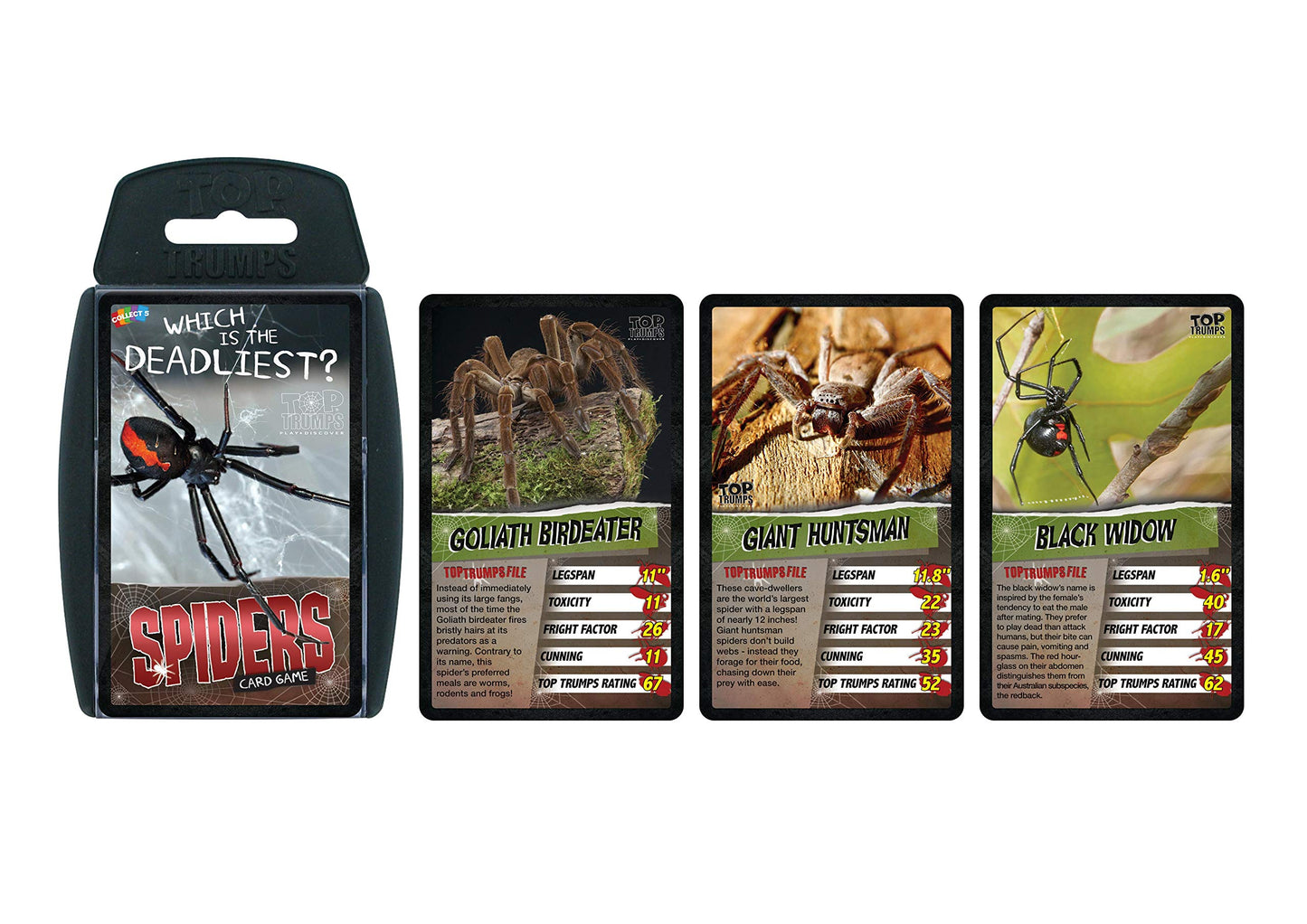 Top Trumps Card Game Spiders - Family Games For Kids And Adults - Learning Games - Kids Card Games For 2 Players And More - Kid War Games - Card Wars - For 6 Plus Kids
