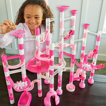 Mindware Pink Sparkle Marble Run Set With 103 Pieces