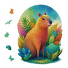 YJacuing Wooden Jigsaw Puzzles for Adults, 200 Piece Unique Animal Shaped Premium 5mm Wood Puzzles Family Game (Capybara, Medium