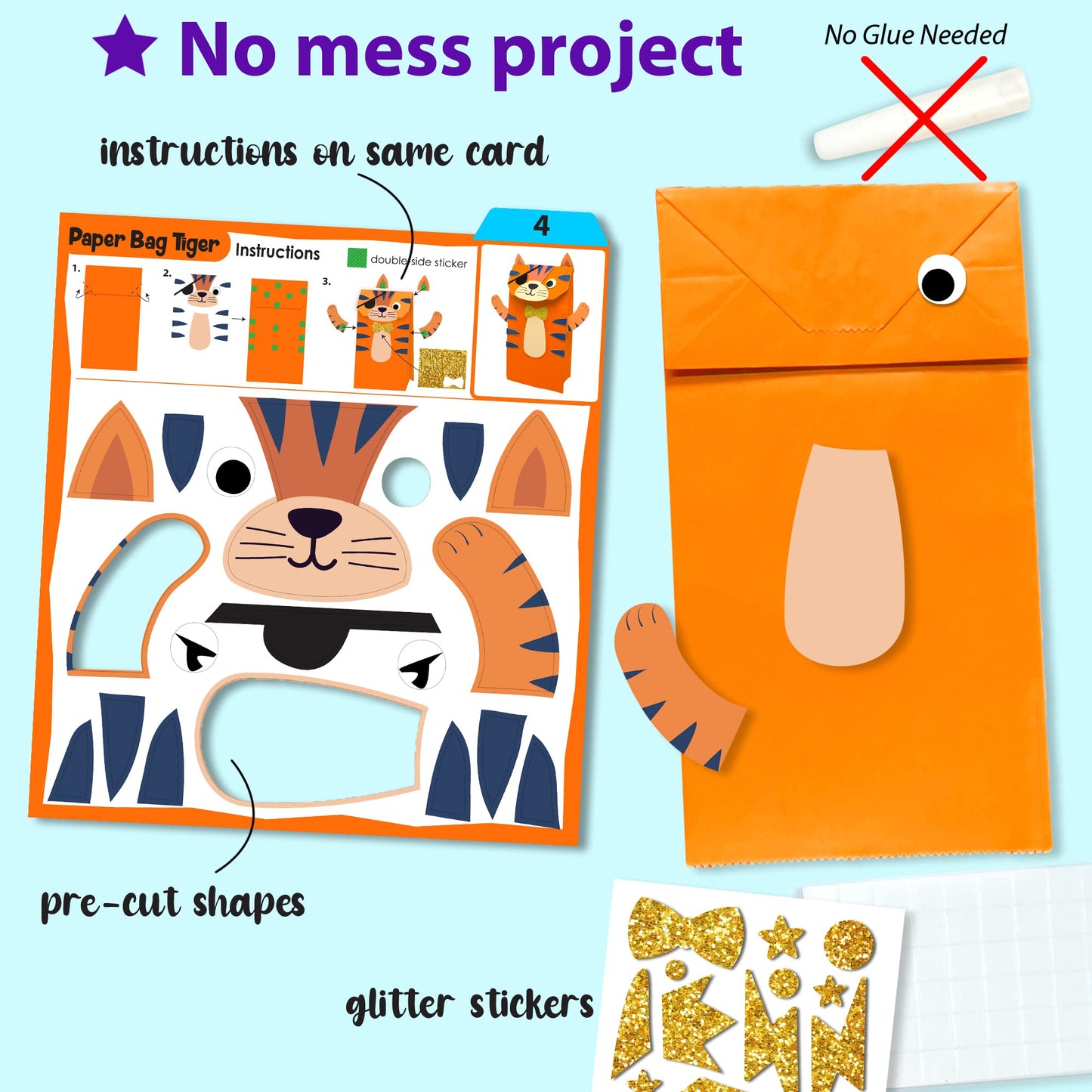 KRAFUN My First Safari Animal Craft Kit - 18 DIY Zoo Animal Projects for Toddlers, Creative Arts & Crafts for Kids Ages 3-8