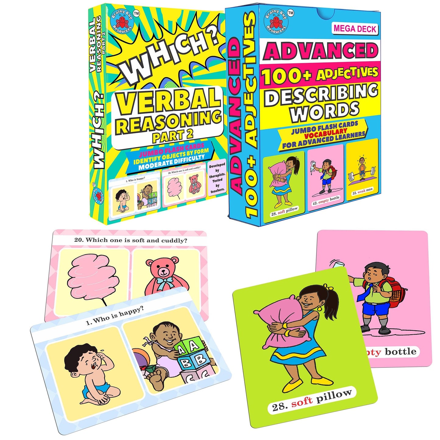 Brainy Bug Resources All Ages Language_Skills Educational Flash Cards And Resources For Teaching Language (Which? And Adjectives